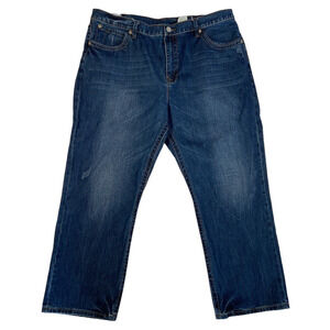 John B Stetson Co 1312 Modern Straight Leg Jeans 44x30 Medium Wash Distressed